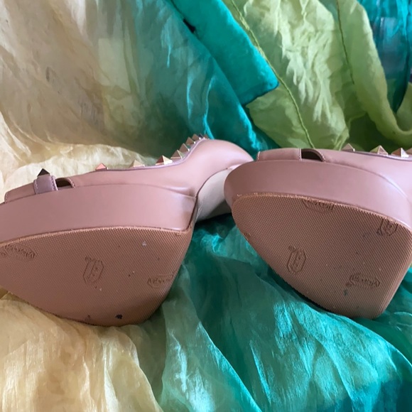 Valentino nude peep toe platform pump heel 39 - Picture 5 of 8